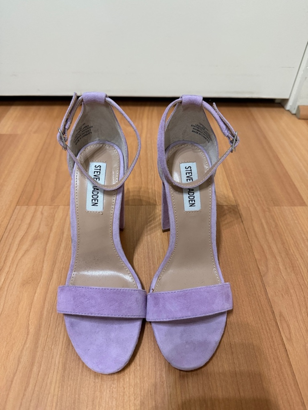 Steve Madden Lavinia Lilac Suede Block-Heel Sandals